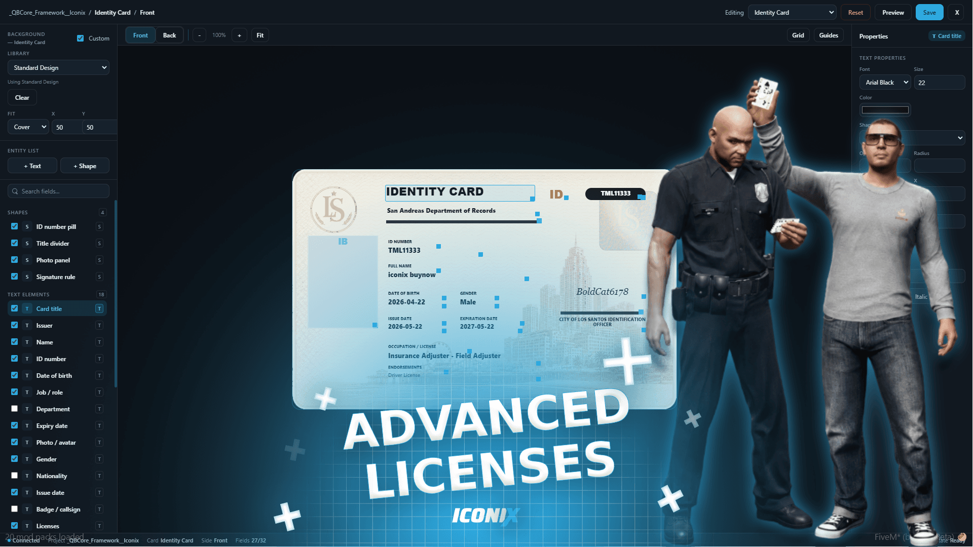 Advanced Licenses FiveM script preview